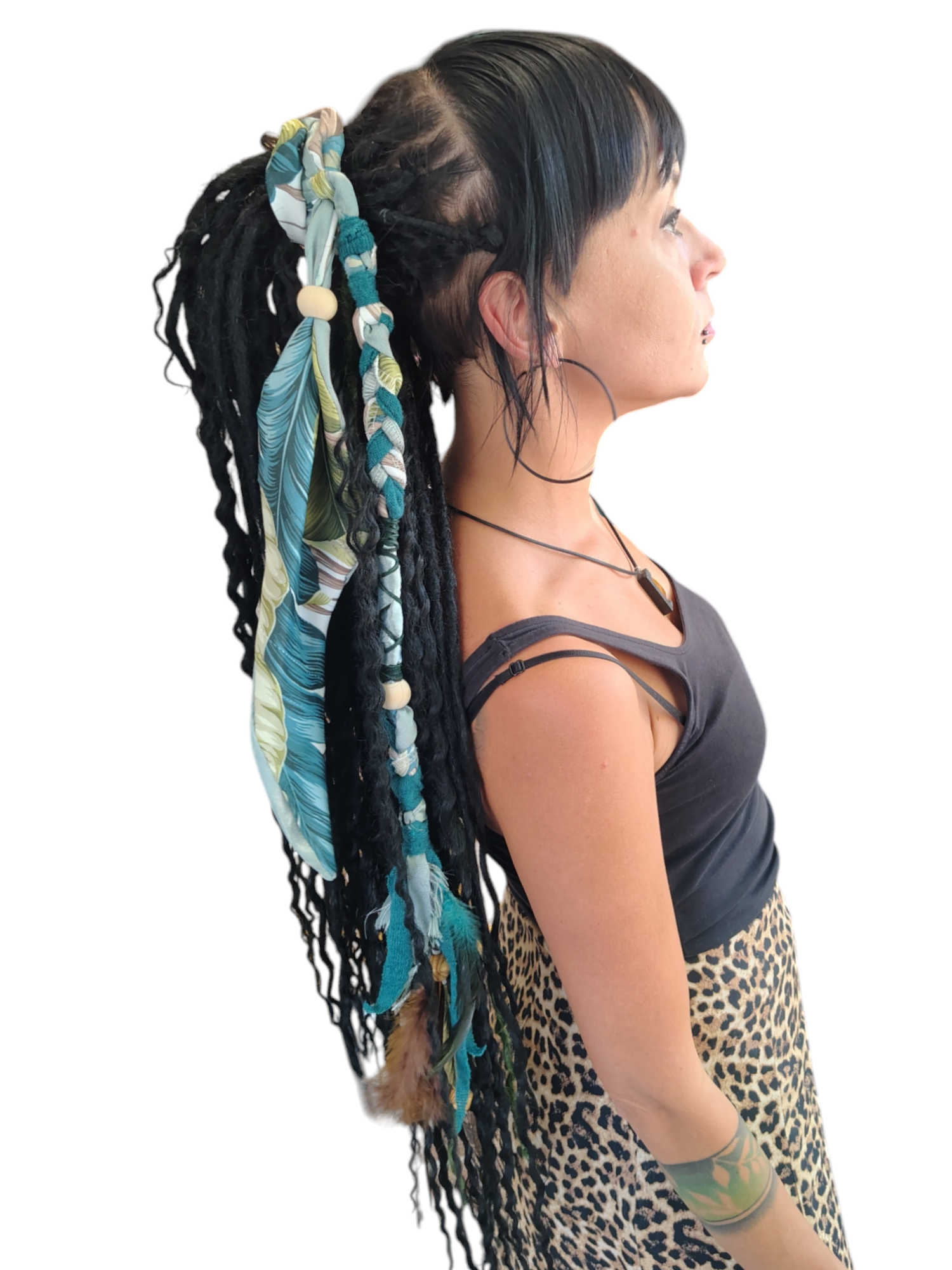 HAIR WRAP TURKUS-BŁĘKIT L